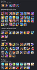 Cv18 + Hay Day nível 112 | 2 Paisagens | 9 Skins | Equipamentos 85% | (+012)