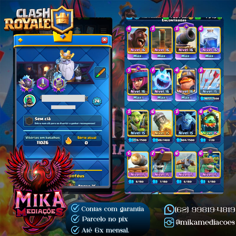 Nível 74 | 21 Evoluções | 8 nível 16 | 68 nível 15 | 1 Herói | 214 Emotes | (+09)