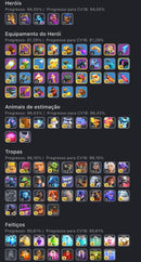 Cv18 | 4 Paisagens | 18 Skins | Set Mágico | +30 obstáculos na pá | Equipamentos 81% | (+05)