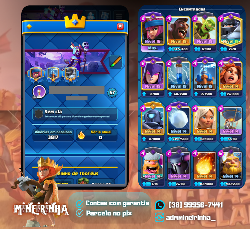 🇧🇷*CONTA INSANA LVL 57*🇧🇷| 1 nvl 16 | 7 nvl 15 | 12 evoluções (M+69)