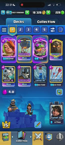Clash Royale | Nível 61 | 18 Evoluções | 3 Heróis | 4 cartas 16 | 4 cartas 15 | 75 Emotes | (+011)