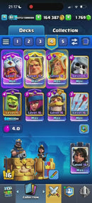 Clash Royale | Nível 81 | 36 Evoluções | 11 Heróis (Full) | 38 Cartas 16 | 41 Cartas 15 | 168 Emotes | (+030)