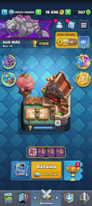 Clash Royale | nível 70 | 11 cartas nível 16 | 16 nível 15 | 42 nível 14 | 18 evoluções | 186 emotes | (