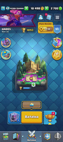 Clash Royale | nível 64 | 27 cartas nível 15 | 82 nível 14 | 15 evoluções | 114 emotes | 2.705 gemas | (