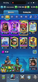 Nível 74 | 24 Evoluções | 4 Cartas 16 | 83 nível 15 | 208 Emotes | CRL 2018 | (+79)