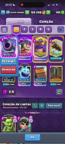 Clash Royale | Nível 69 | 17 Evoluções | 2 heróis | 8 cartas nível 16 +28 nível 15 (P+2)