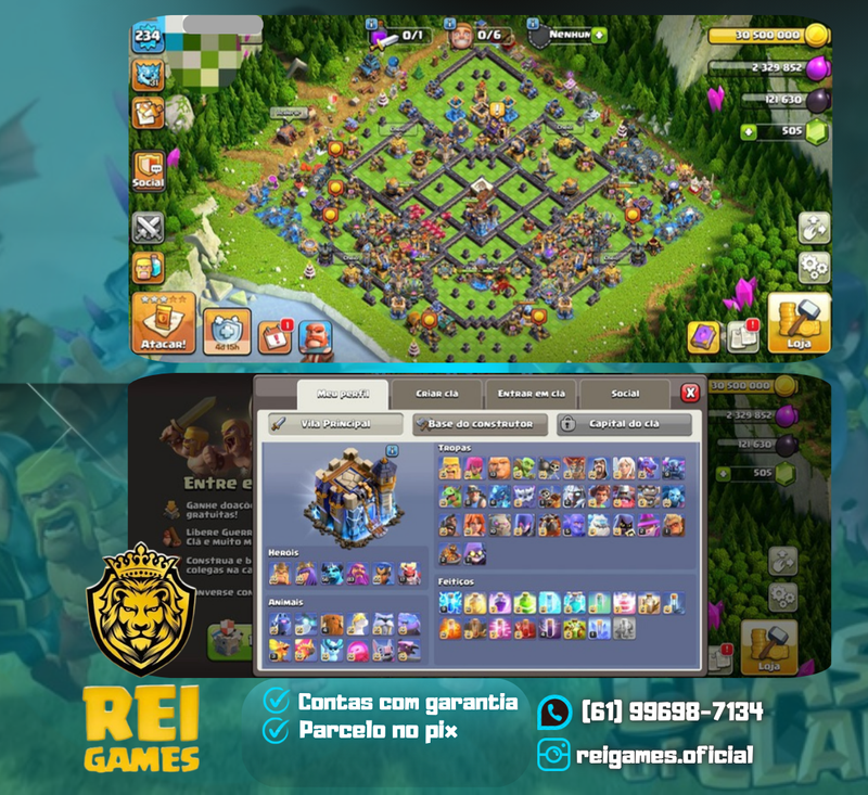 Clash of Clans cv18 | nível 234 | 80% Full | (#16)