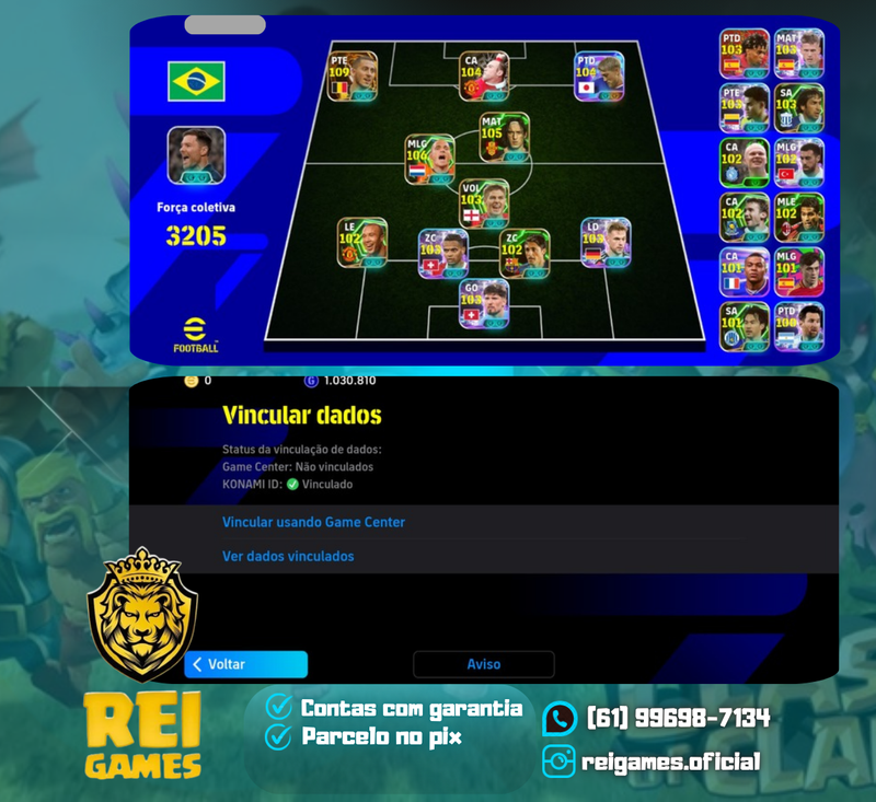 Efootball | força 3.205 | Hazard (109) | sneijder (106) | Totti (105) | Rooney (104) | Doan (104) | (#2)