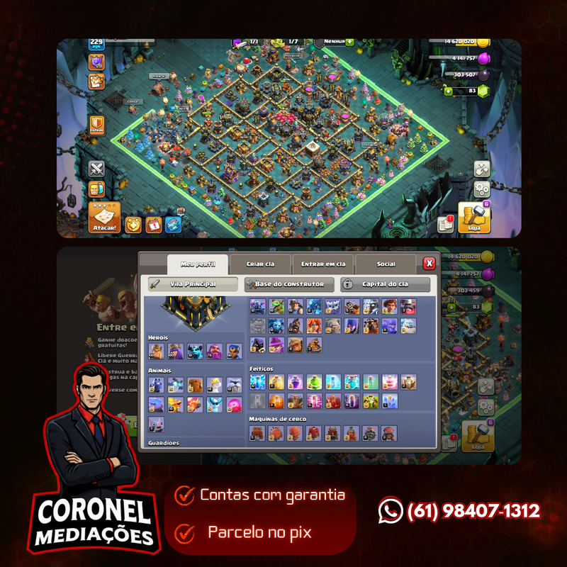 CV17 full/insana | Obstáculos raros | 3 Paisagens | Heróis 100/100/81/75/50 | Equipamentos full (c+0)