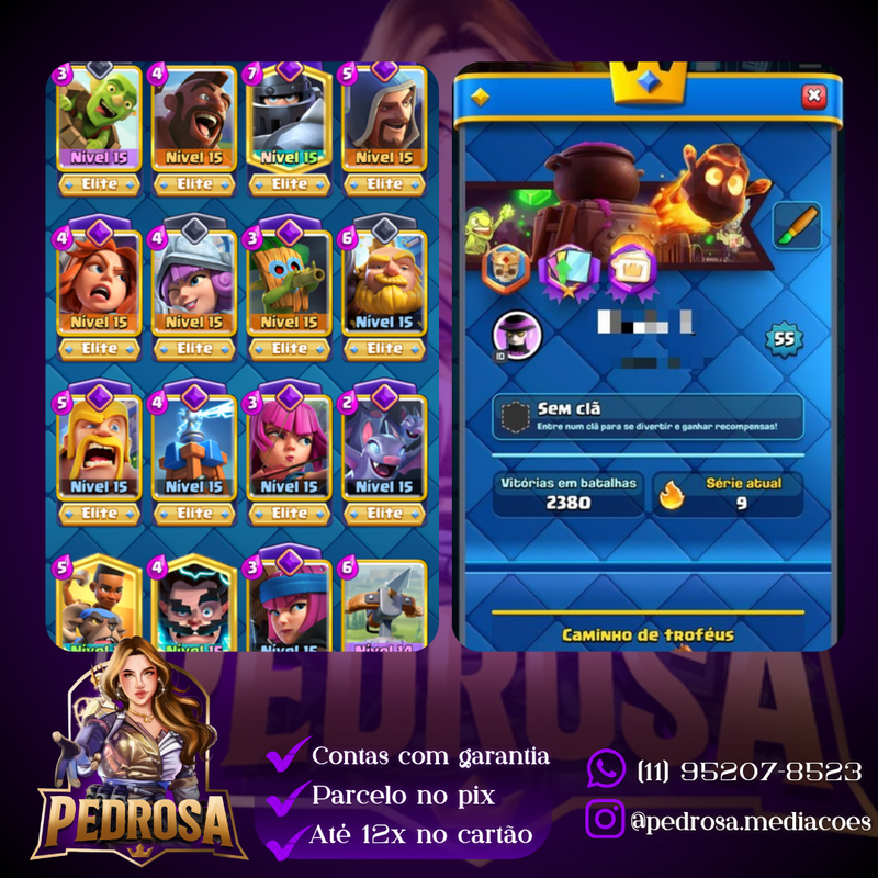 LVL 55 | 11  Elites | 13 Evoluções | +10k Troféus (P)