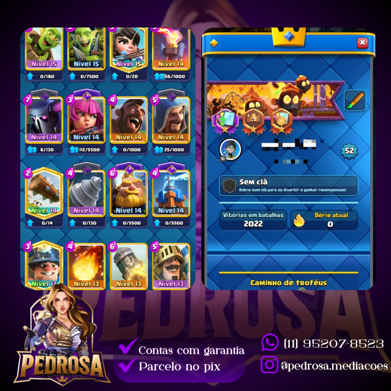 LVL 52 | 12 Evoluções | 4 cartas nível 15 | 11 cartas nível 14 +16 nível 13 (P+4)