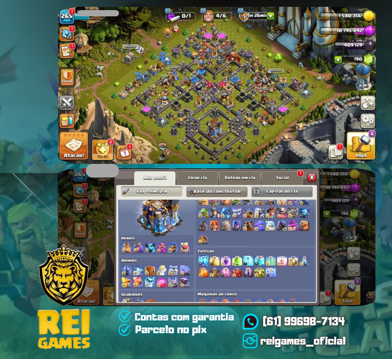 Cv18 semi Full | nível 265 | 69 skins (23 lendárias) | 10 paisagens (1 lendária) | 10k troféus Lendários | (#19)
